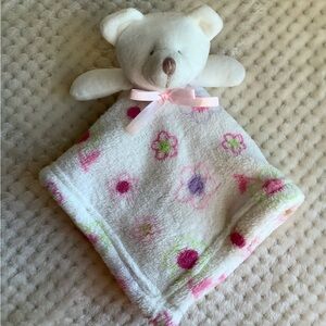 Floral Teddy Bear Lovey Security Blanket